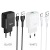 Incarcator de retea Hoco C72Q Glorious + Cablu Type-C USB (QC3.0) [White]